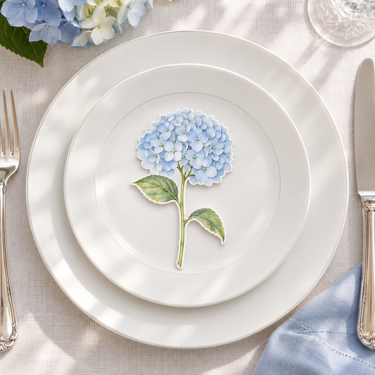 Dusty Blue Hydrangea Wedding Invitation Suite — detail 6