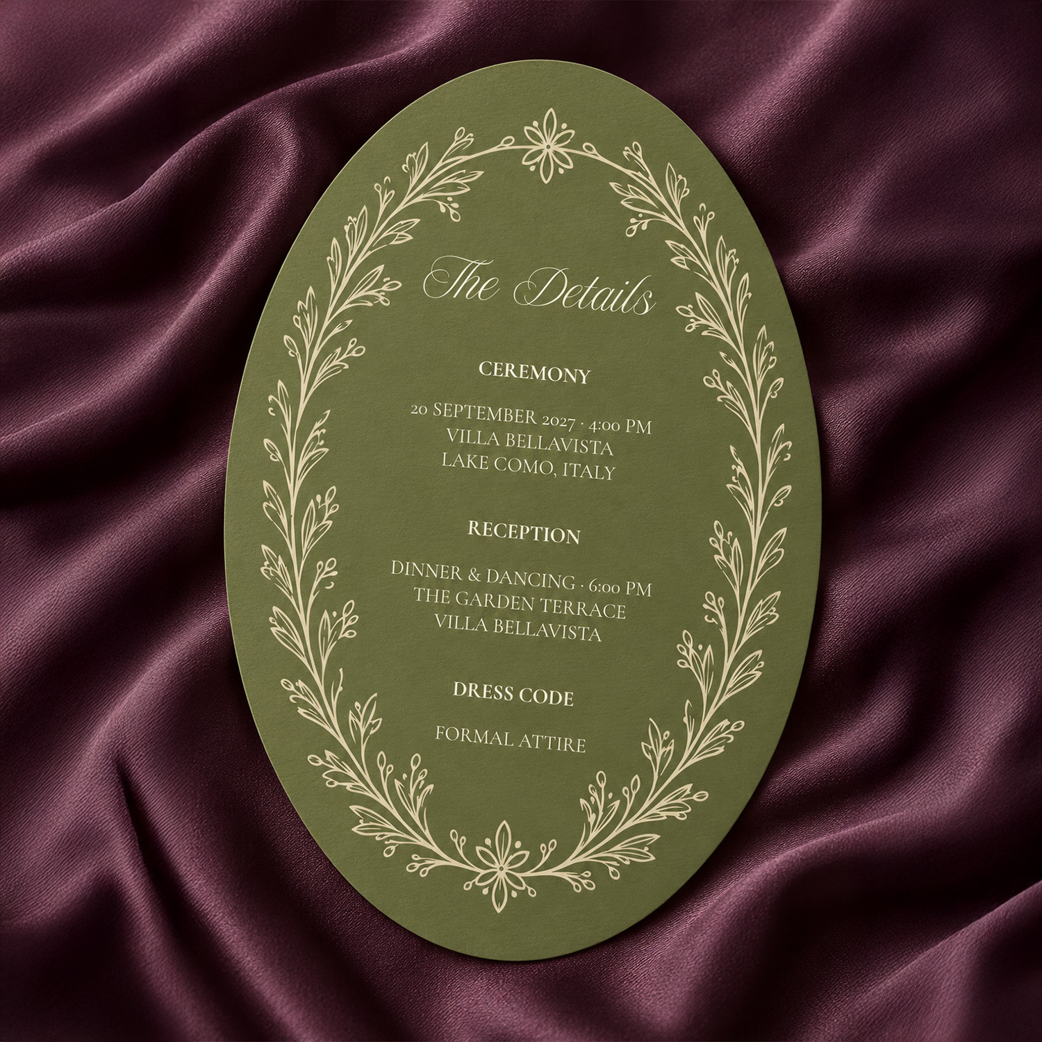 Burgundy Tulip Wedding Invitation Suite — detail 4