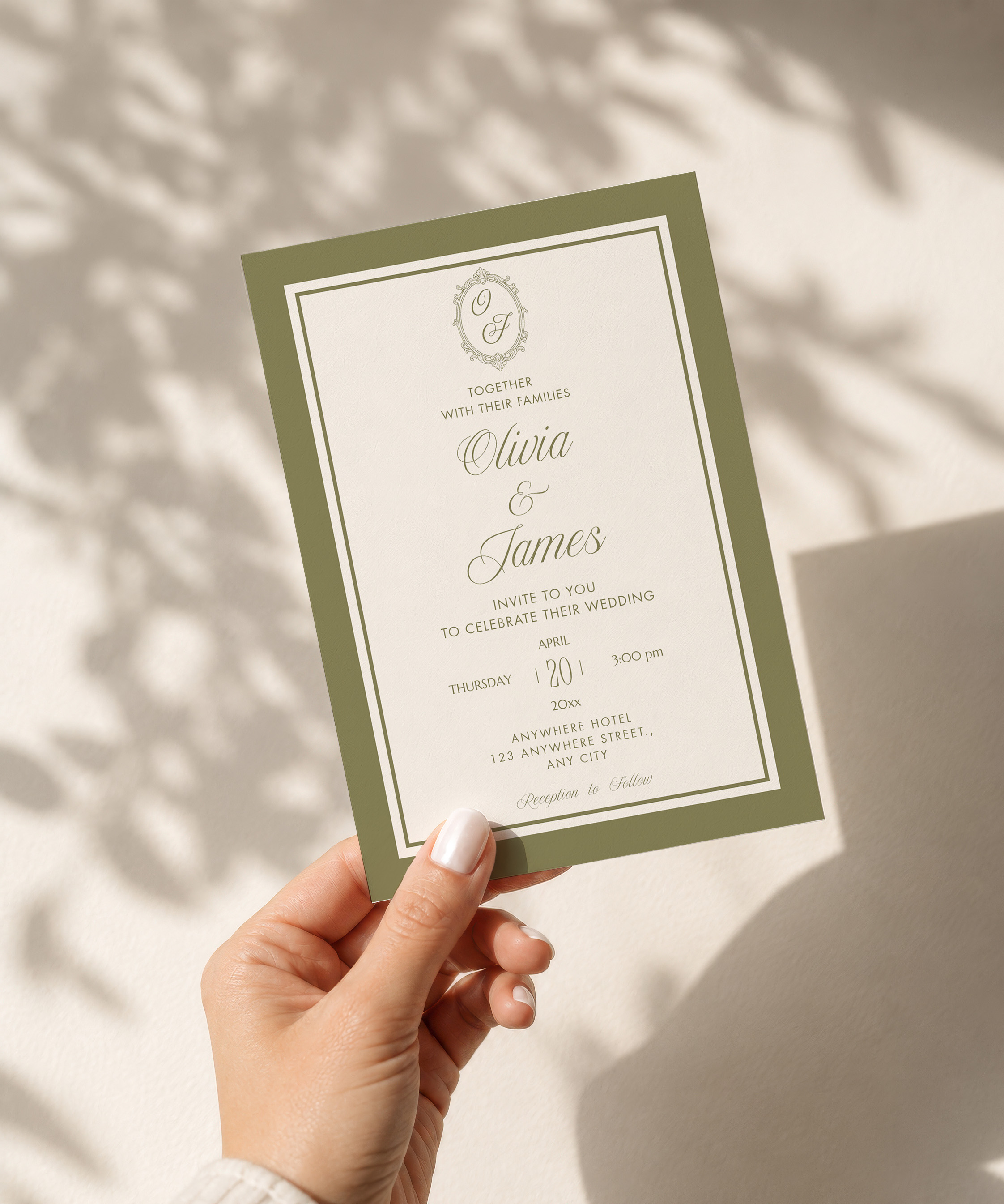 Sage Green Hydrangea Wedding Invitation Suite — detail 3